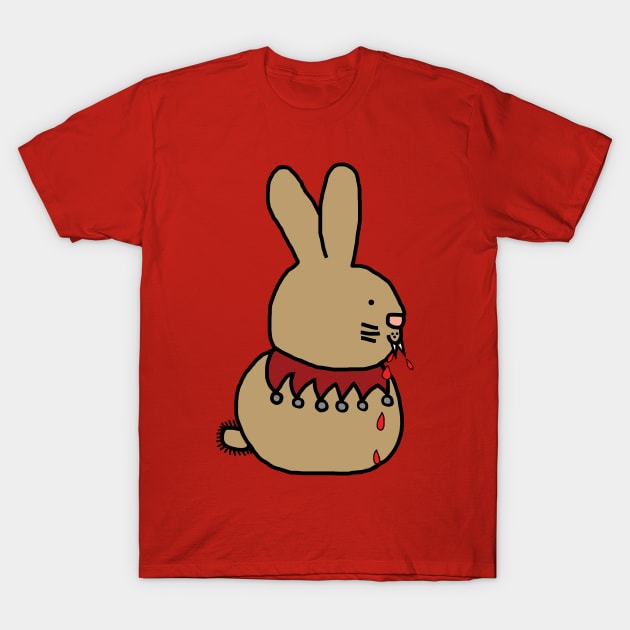 Animals with Sharp Teeth Bunny Rabbit Halloween Horror T-Shirt by ellenhenryart